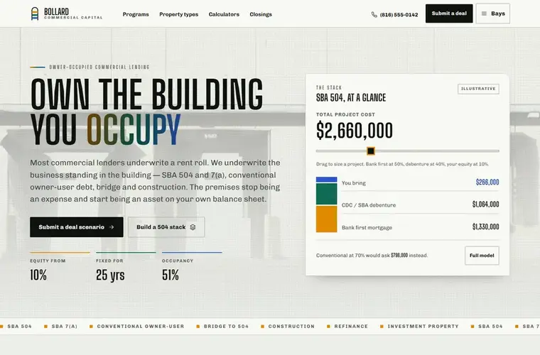Bollard mortgage website design home page