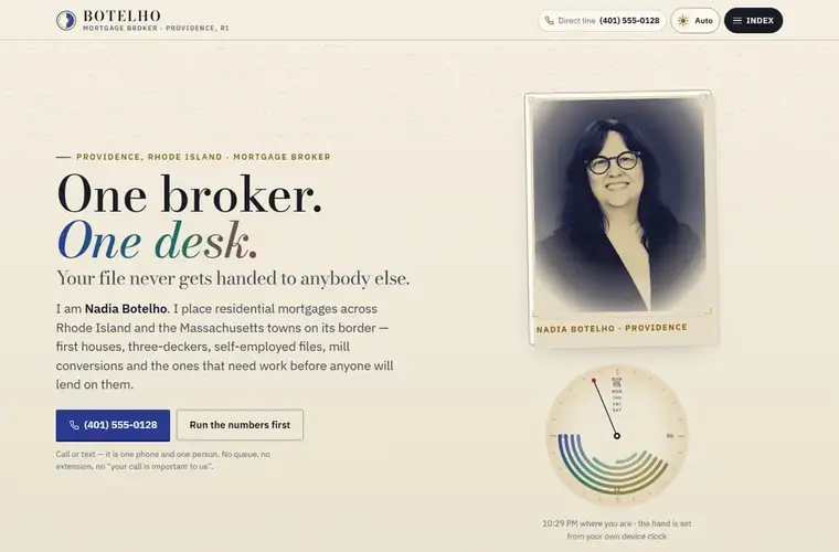 Botelho mortgage website design home page