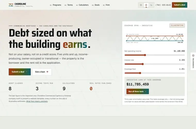 Chordline mortgage website design home page