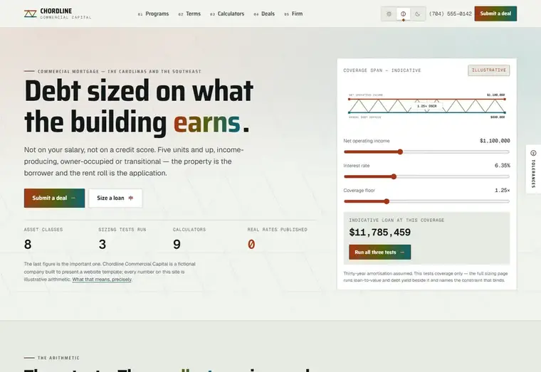 Home page of the Chordline mortgage website design