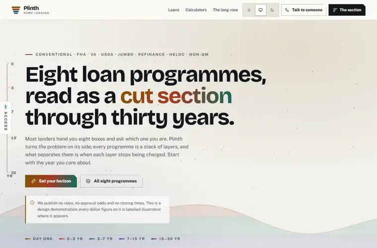 Plinth mortgage website design home page