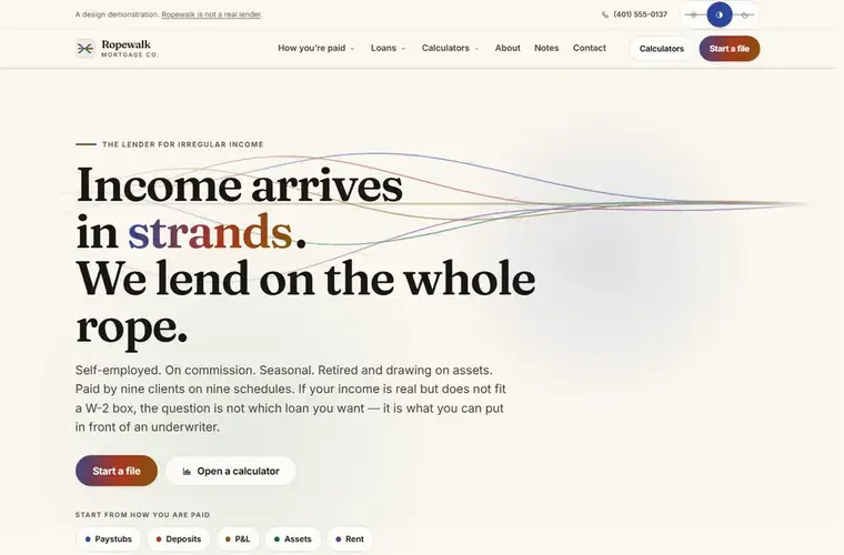 Ropewalk mortgage website design home page