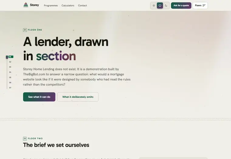 About us page of the Storey mortgage website design